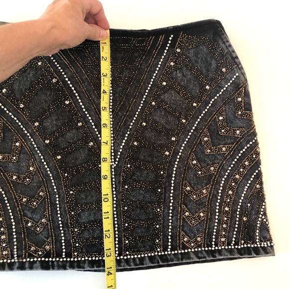 The Kooples Jeans Embellished Denim Mini Skirt Women’s Size Small, Koopl… - Picture 14 of 15